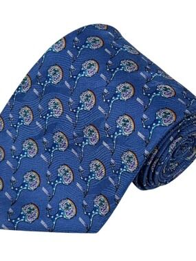 MSD Blue Turquoise Purple Whimsical Figure Novelty Necktie Tie